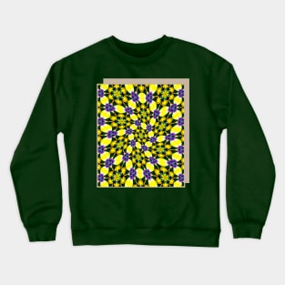 Yellow and Purple Daisy Pattern Crewneck Sweatshirt